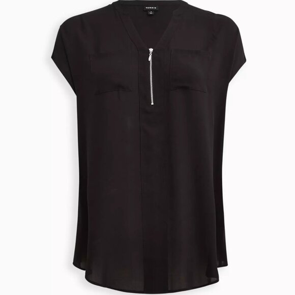 Torrid Georgette Zip-Front Dolman Tunic Blouse 4X - Picture 3 of 16